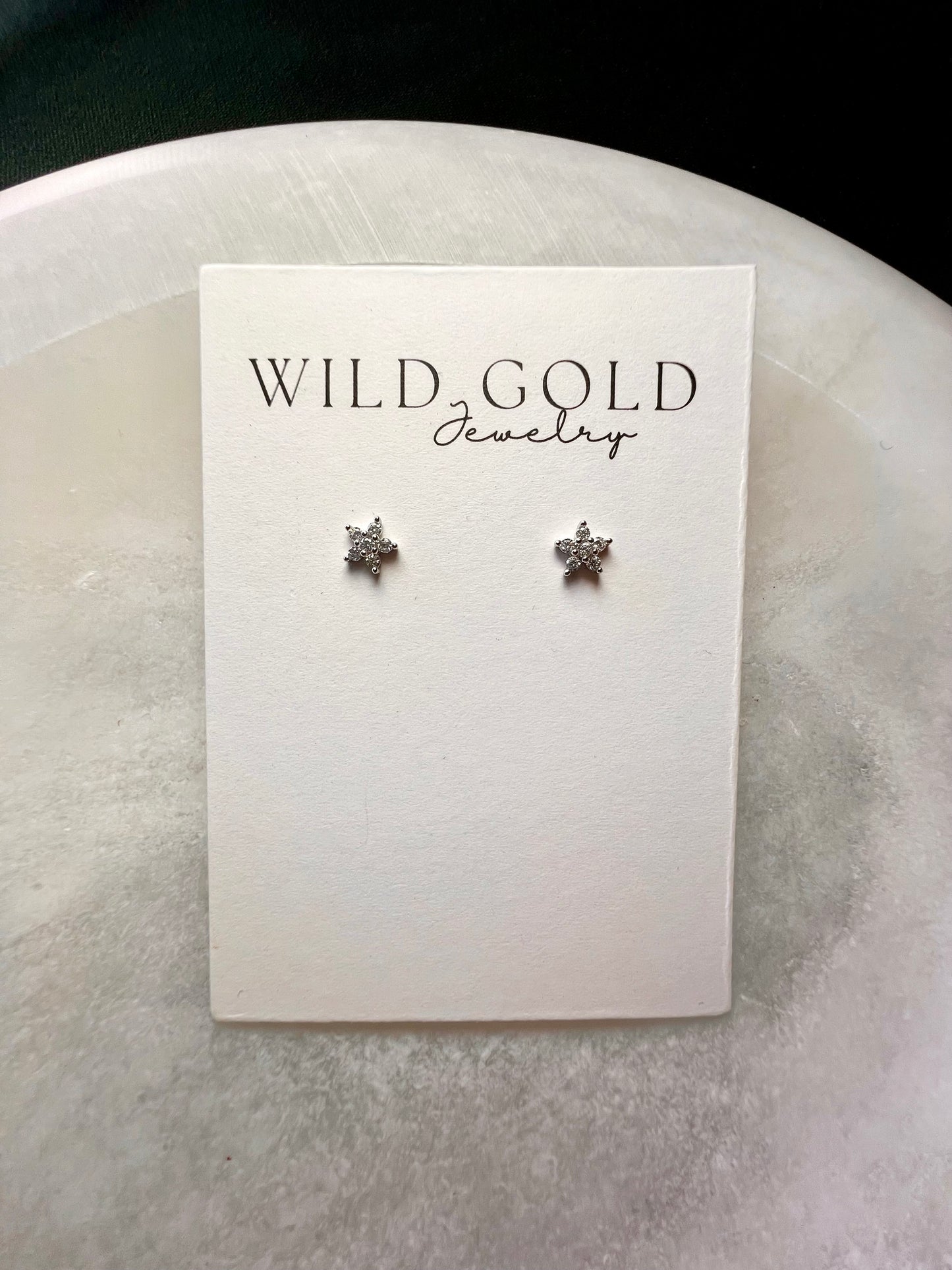 Diamond Flower Studs