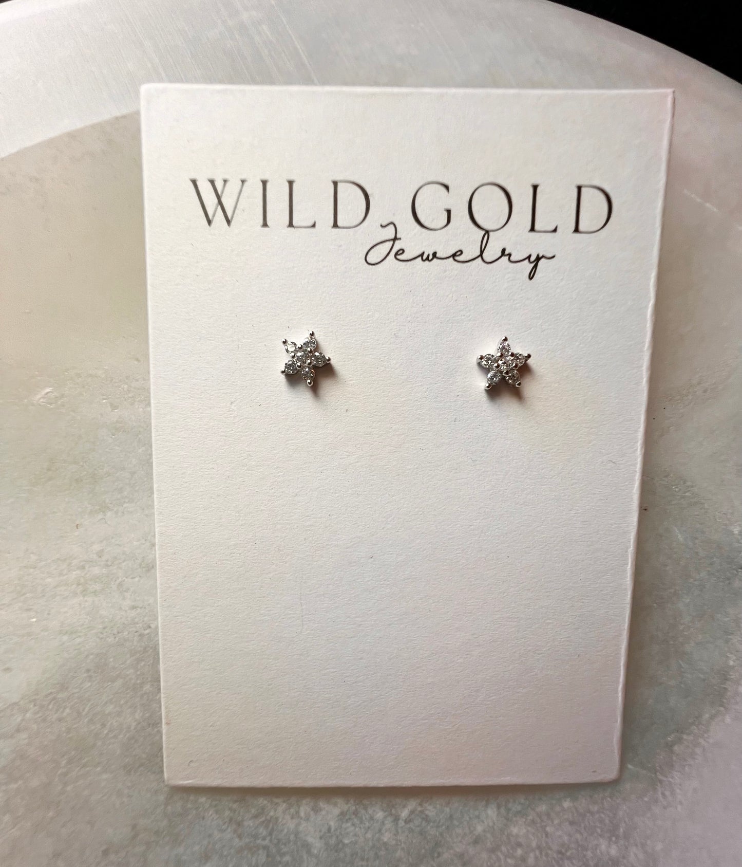 Diamond Flower Studs