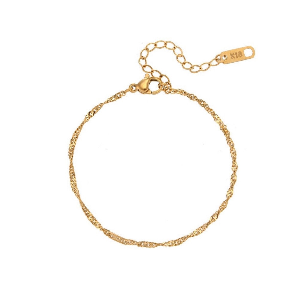 Dainty 18K Yellow Gold Layering Necklace | Singapore Laying Statement Necklace |Thin Gold Women Chain | Gold Bracelet | Bridesmaid Gift