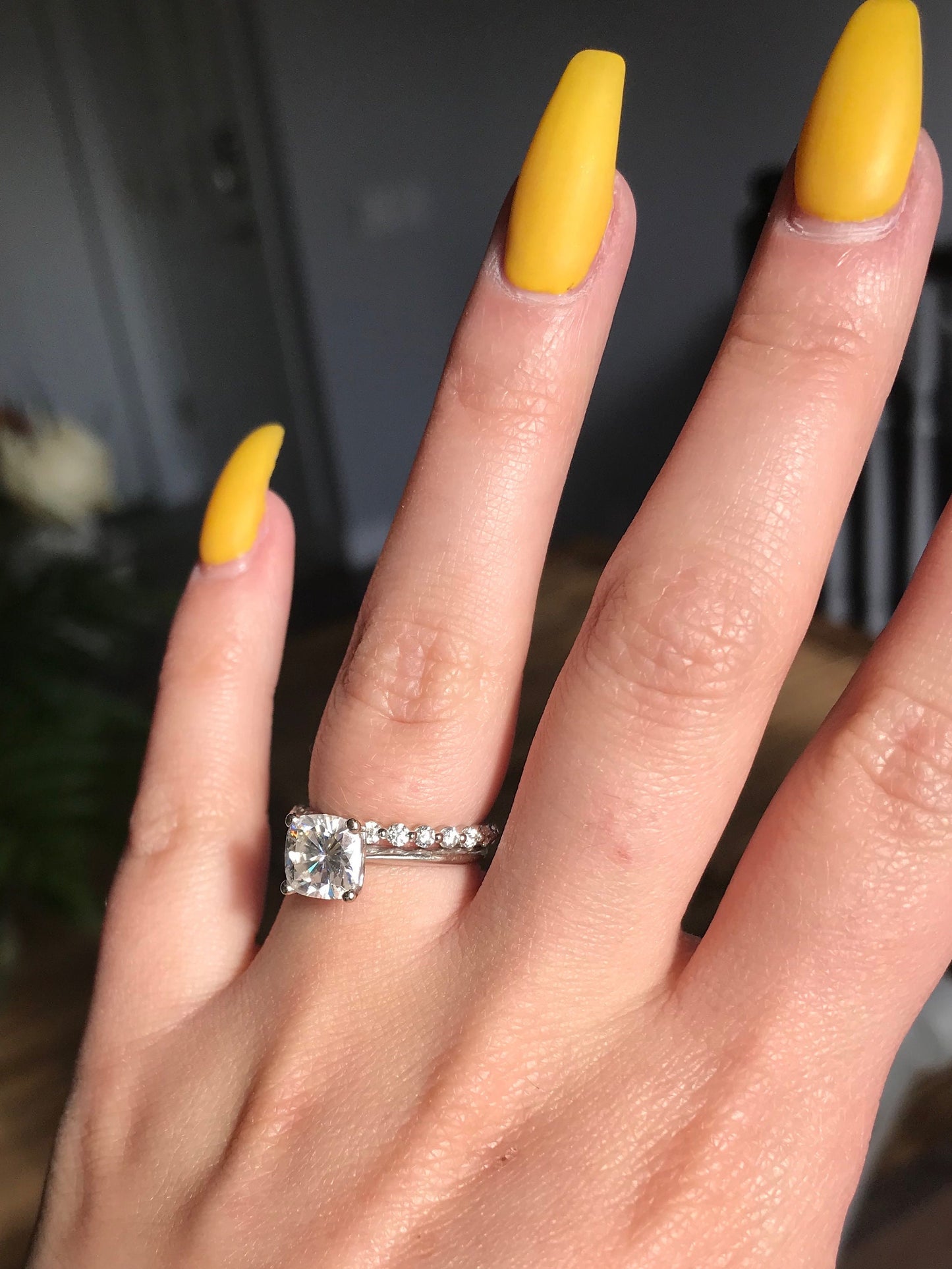 Single Prong Half Eternity Band | 1.8mm Moissanite Wedding Band | Stackable Anniversary Band | Bubble Band | Minimalist Ring | Gift for Her