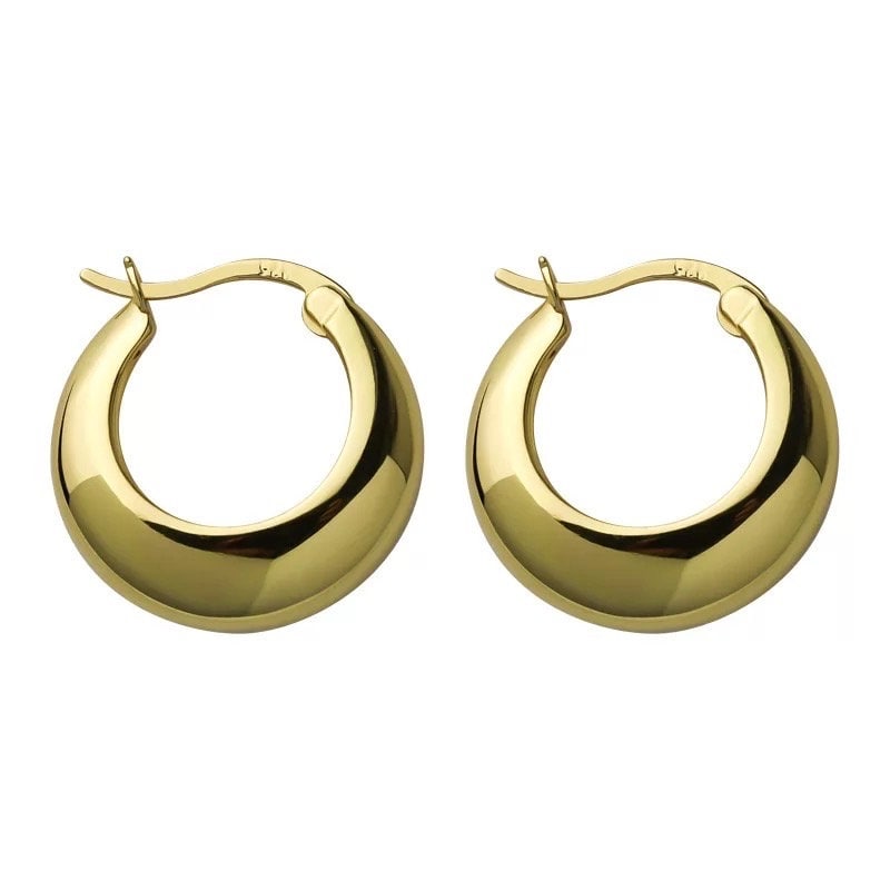 Gold Hoop Earrings| S925 Hoop Earrings | Gold Plated Hoops | Chunky Hoop Earrings | Large Gold Hoop Earrings | Chunky Gold Huggies | Gift He
