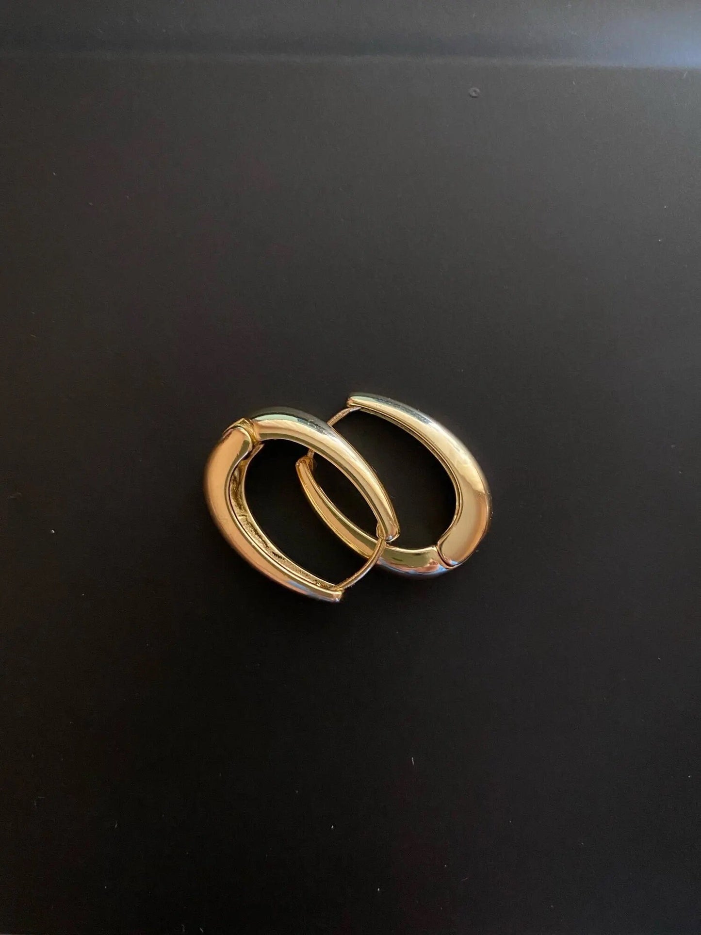 Oval Gold Hoop Earrings| Teardrop Hoop Earrings | Gold Plated Hoops | Chunky Hoop Earrings | Large Gold Hoop Earrings