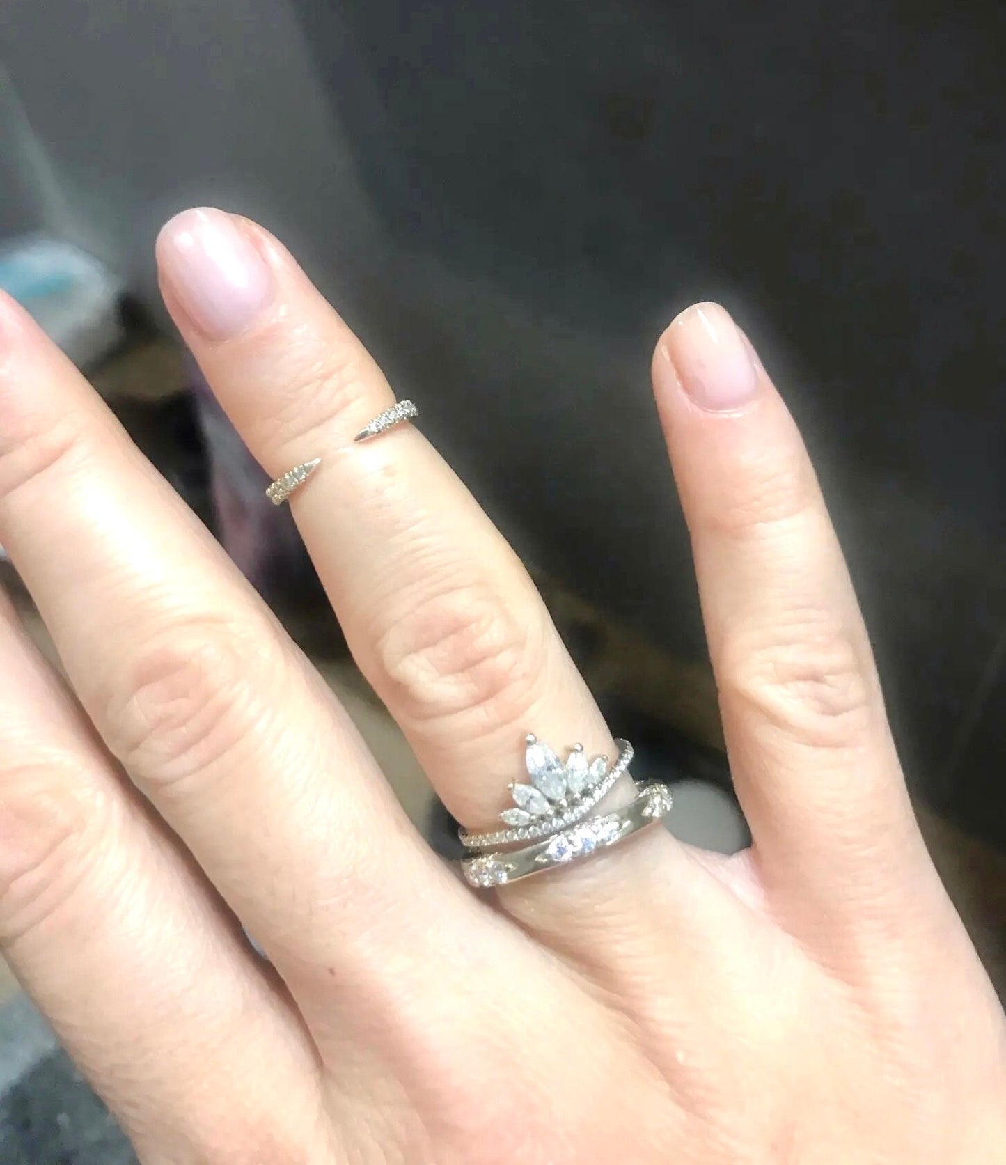 14K Solid Gold Open Spike Ring | 14K Real Gold Open Claw Ring | Dainty Stacking Rings | Real Gold Jewelry for Women | Gift for Her