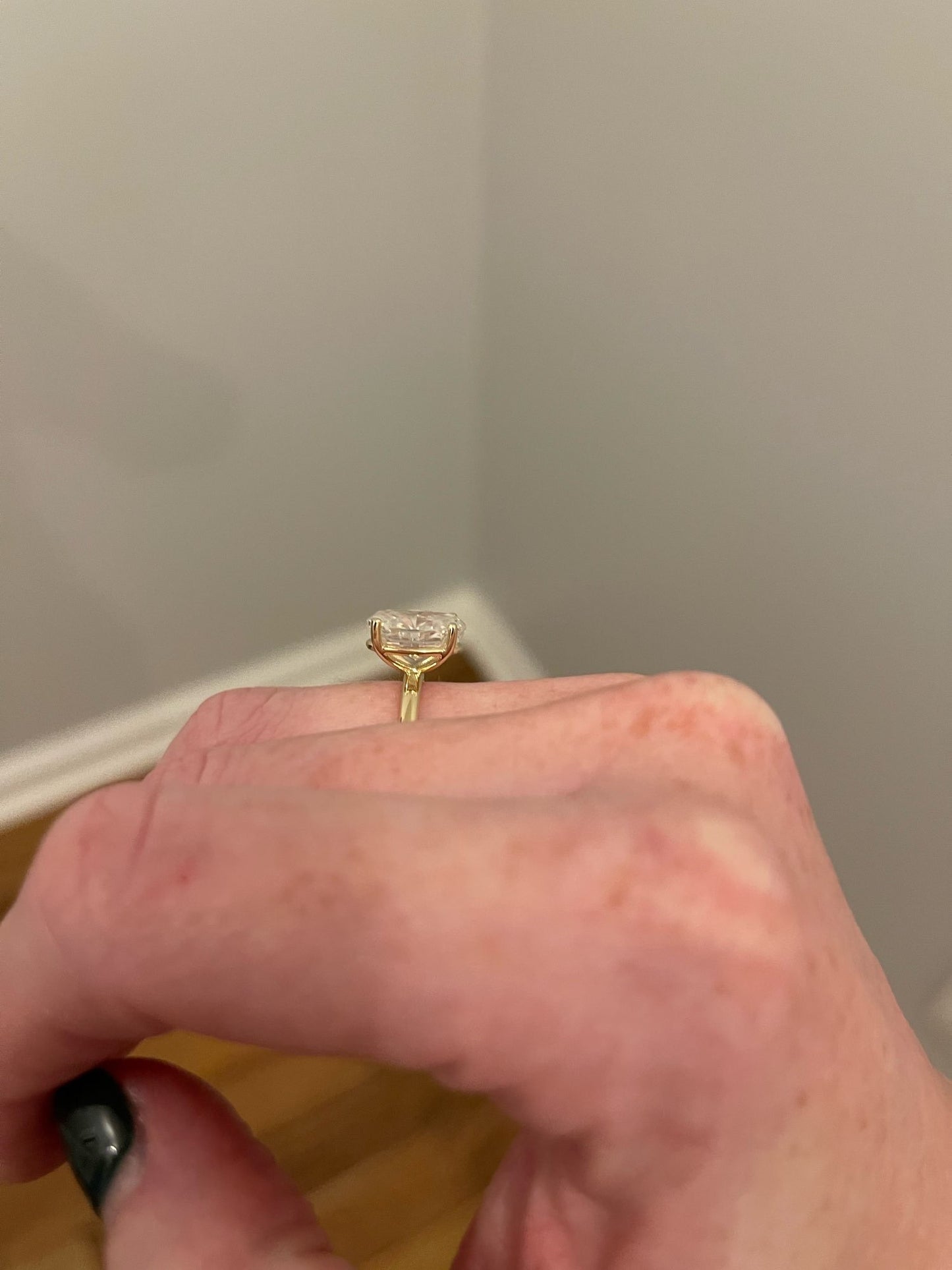 3.5 Carat Oval Crushed Ice Moissanite Solitaire Engagement Ring | D VVS, S925, 10K, 14K, 18K White, Yellow Gold | Elongated Oval Ring | Gift