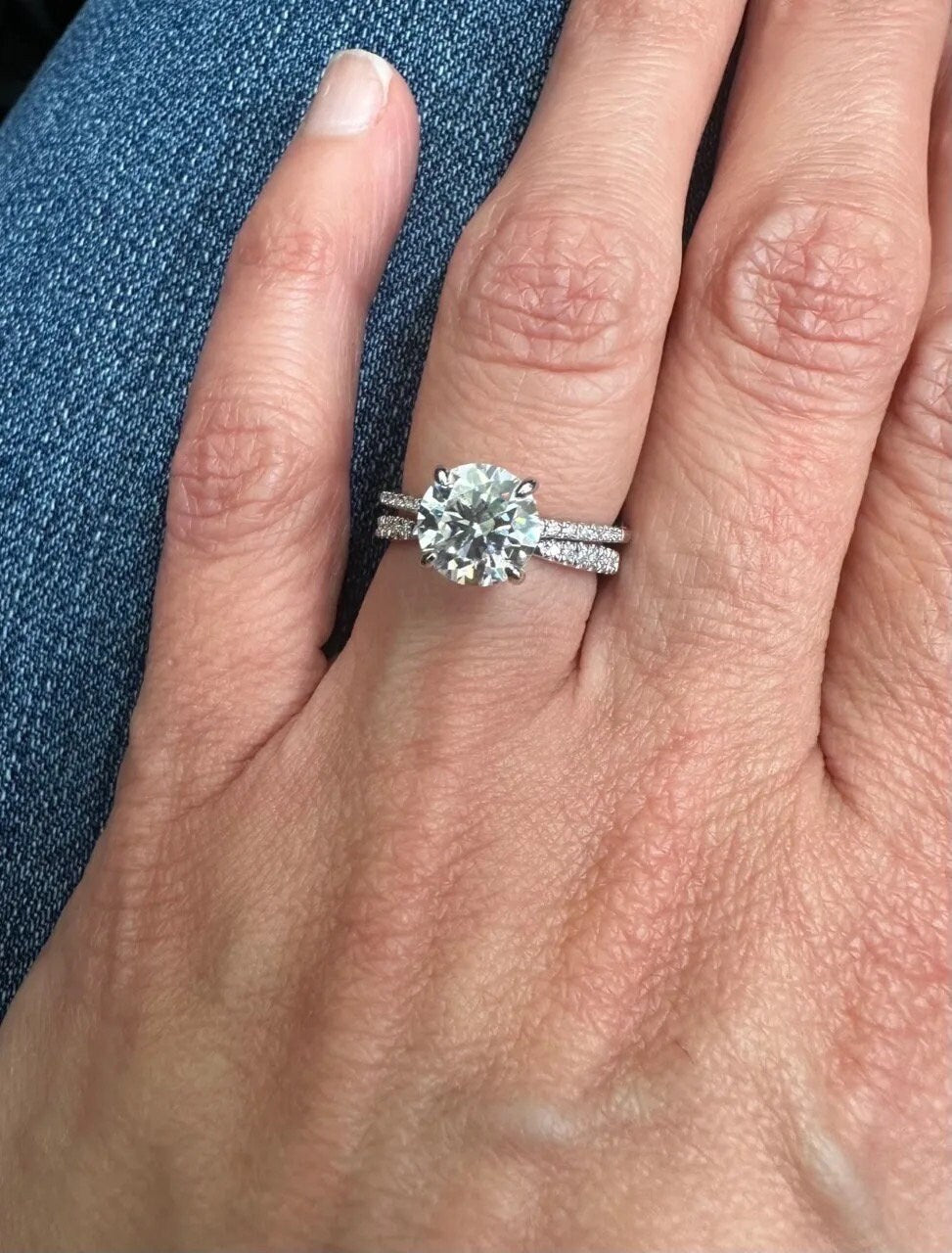 2ct Classic Pave Solitaire Engagement Ring, 4 Prong Wedding Ring, Promise Ring, BridalRing, Sterling Silver | D, VVS1, S925, 10K, 14K | Gift