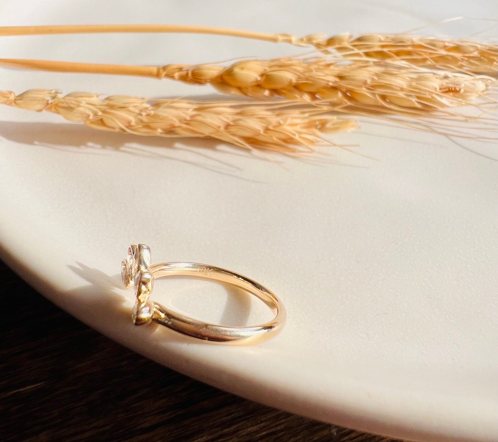 Custom Moissanite Marquise Stacking Ring | Curved Wedding Ring Women | Bezel Marquise Sunburst Ring | Minimalist Nesting Ring Real Gold