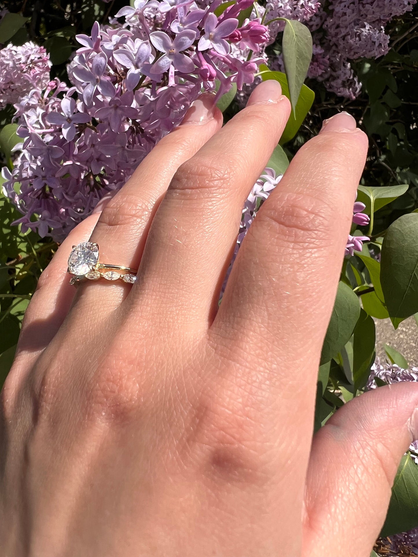Marquise Wedding Band |Vintage Yellow Gold Stacking Band |Marquise Moissanite Half Eternity Matching Band Antique Anniversary Ring | For Her