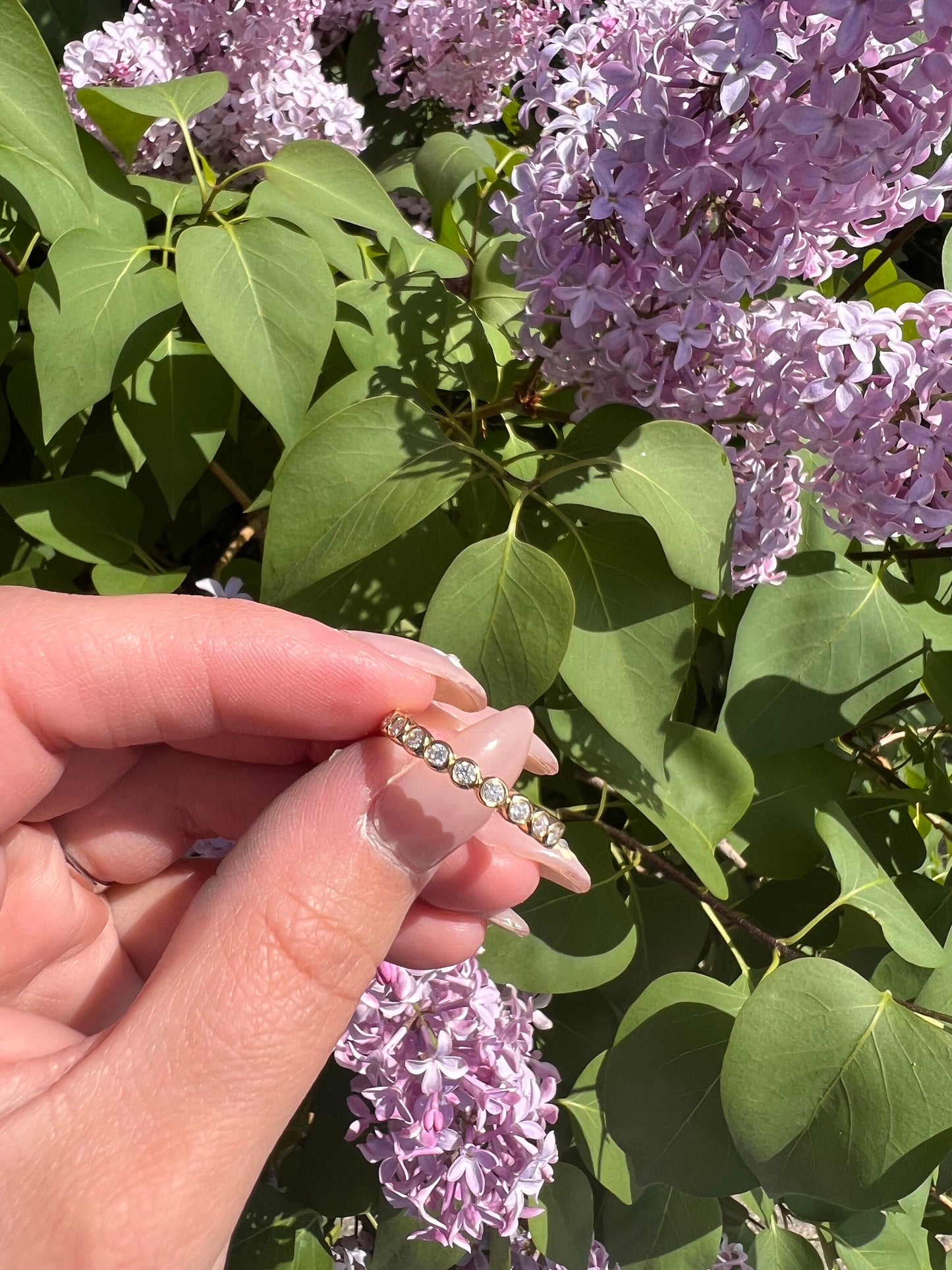 Bezel Round Moissanite Band | Eternity Stacking Ring | Bezel Wedding Ring Women | Sterling Silver .925 Round Bezel 2mm Moissanite Eternity