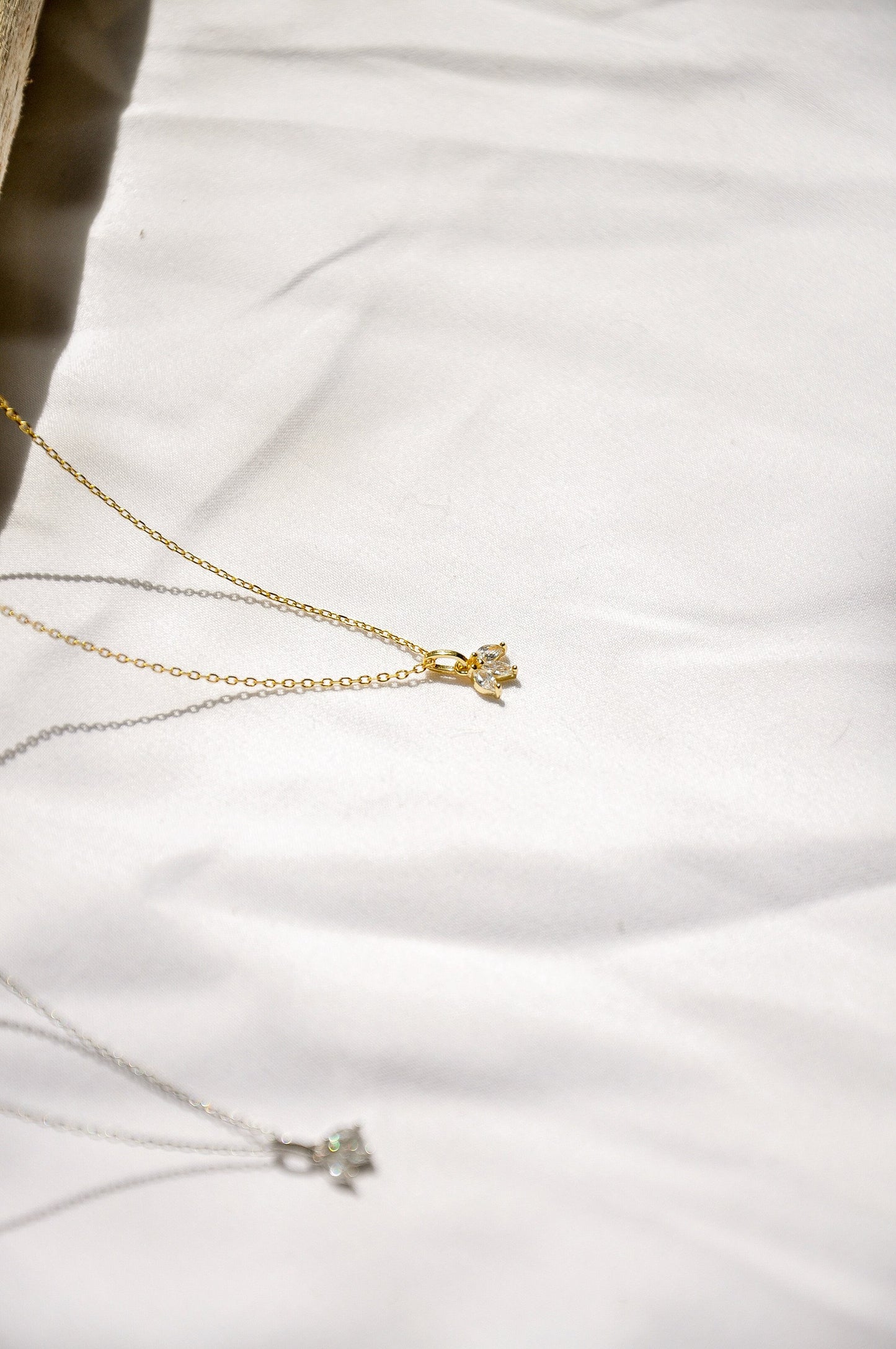 Dainty Marquise 3 Stone Necklace | Sterling Silver, Gold Plated Necklace | Marquise Art Deco Choker | Vintage Delicate Necklace | Matching