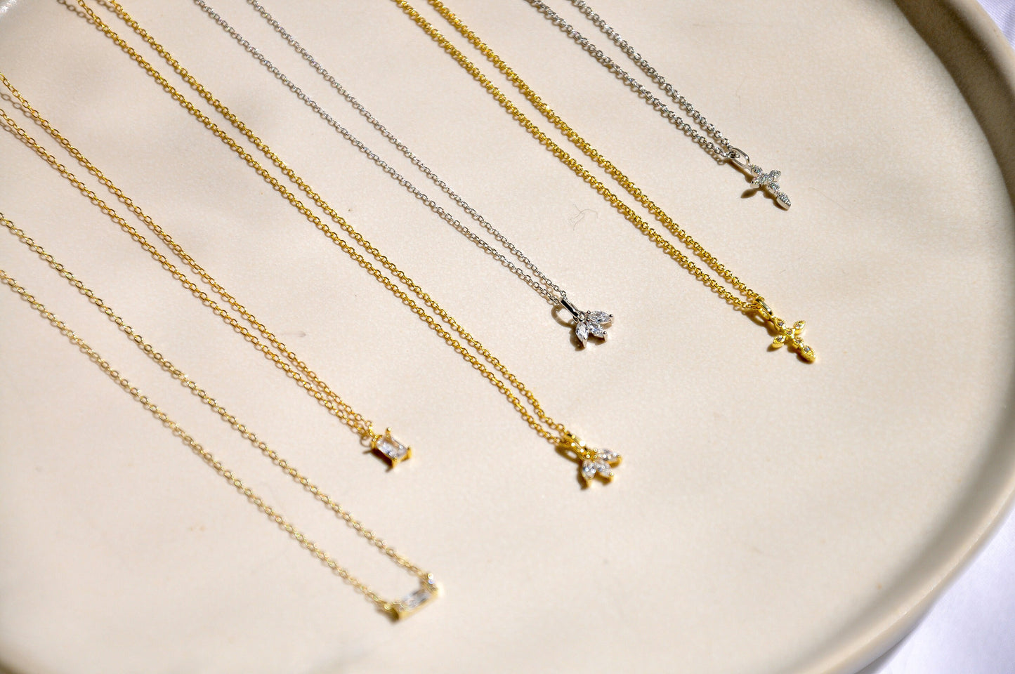 Dainty Marquise 3 Stone Necklace | Sterling Silver, Gold Plated Necklace | Marquise Art Deco Choker | Vintage Delicate Necklace | Matching