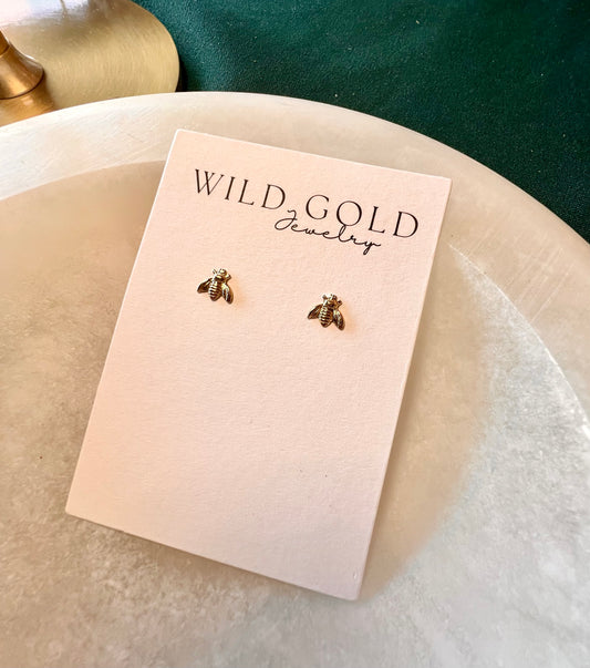 Gold Filled Bee Studs