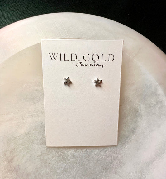 Diamond Flower Studs