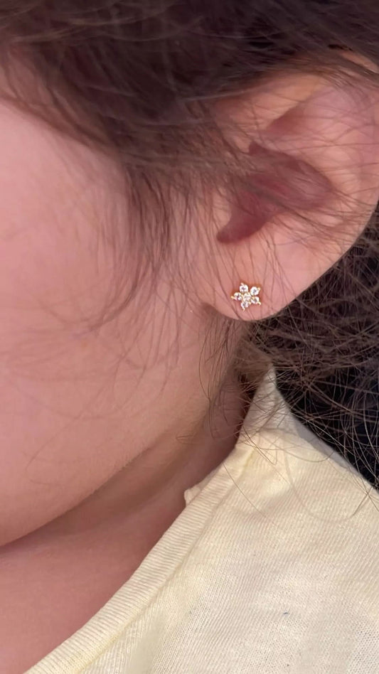 Mini Flower Studs | Tiny Flower Earrings | Sparkly Dainty Earring | Daisy Earring Stud| Small Everyday Earring | Sterling Gift for Daughter