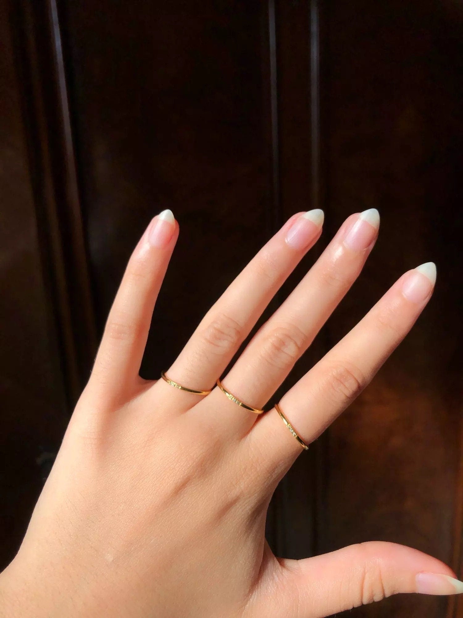 18K Gold Ring, Minimalist Diamond Engagement Ring For Woman, Dainty Gold Ring,Tiny Ring,Thin Ring, Stacking Ring,Statement Ring,Wedding Ring