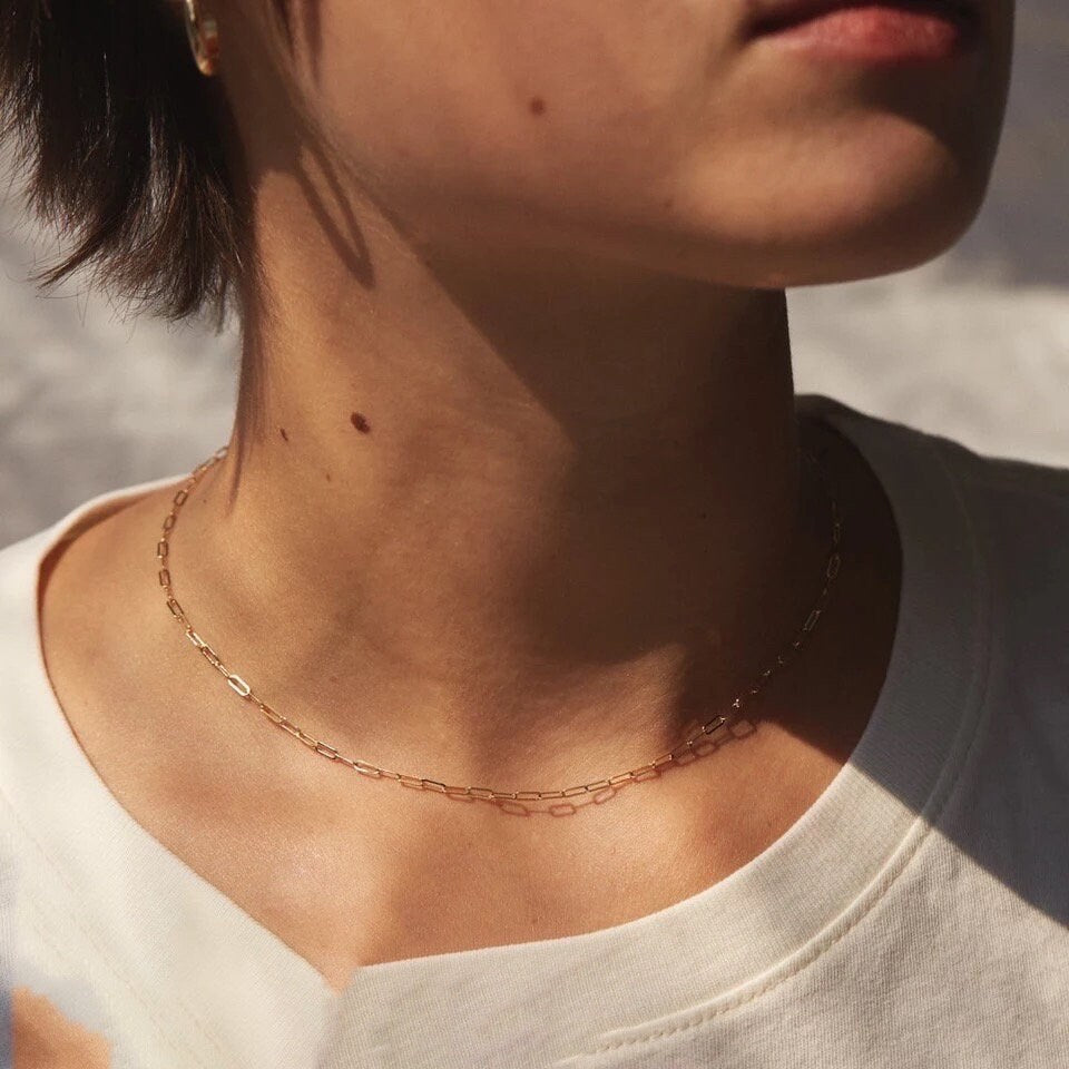 Gold Minimal PaperClip Chain Bracelet | Everyday Jewelry |Delicate Gold Bracelet |Matching Bracelet Necklace |Gift for her | Bridesmaid Gift