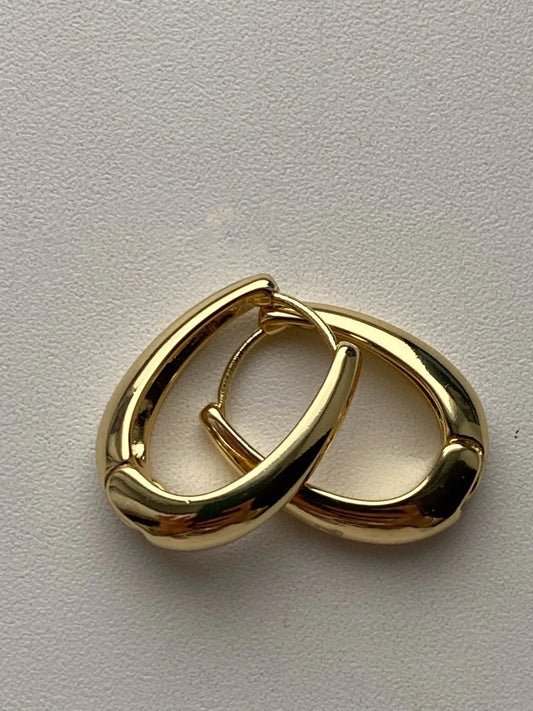 Oval Gold Hoop Earrings| Teardrop Hoop Earrings | Gold Plated Hoops | Chunky Hoop Earrings | Large Gold Hoop Earrings