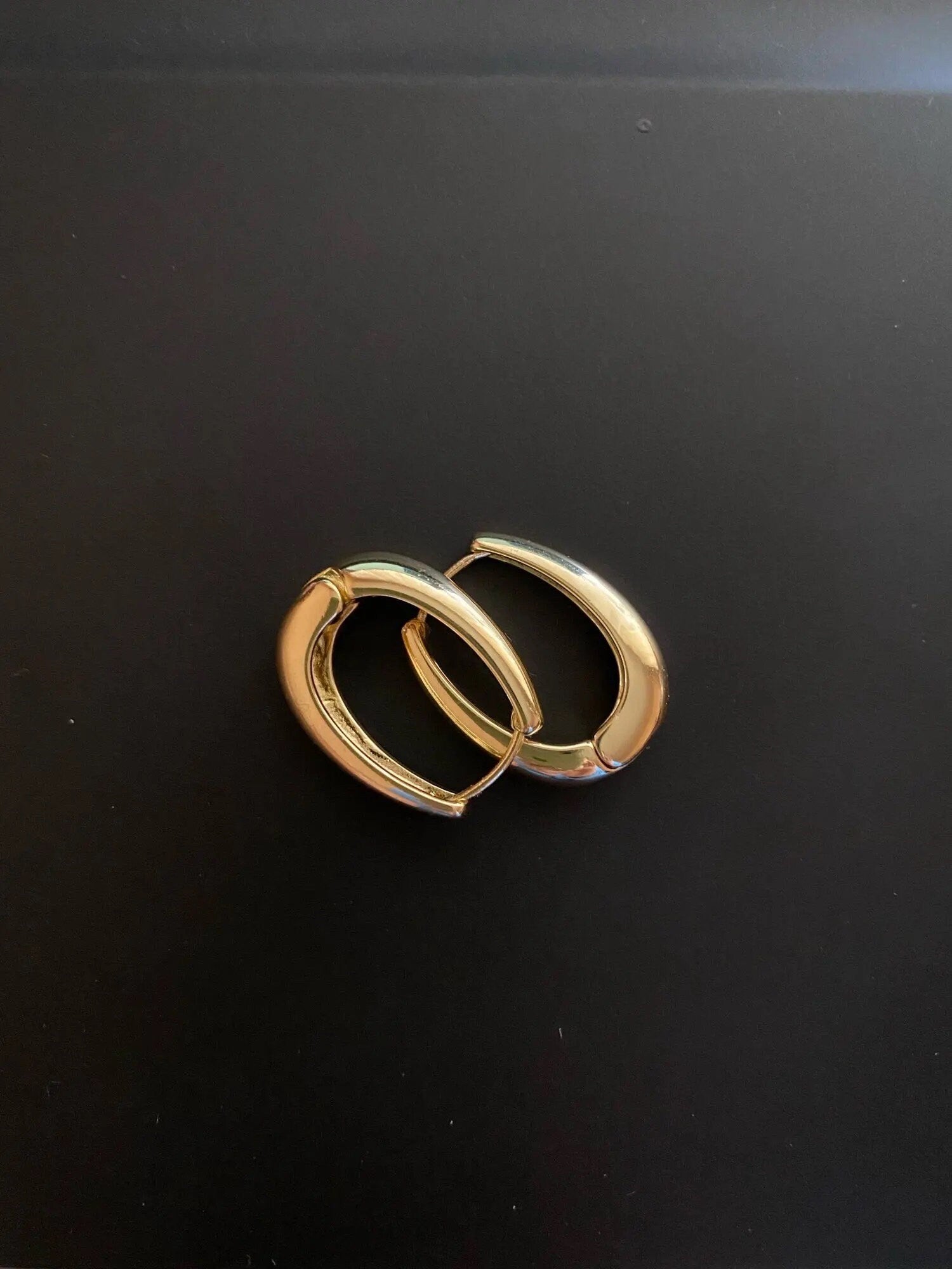 Oval Gold Hoop Earrings| Teardrop Hoop Earrings | Gold Plated Hoops | Chunky Hoop Earrings | Large Gold Hoop Earrings