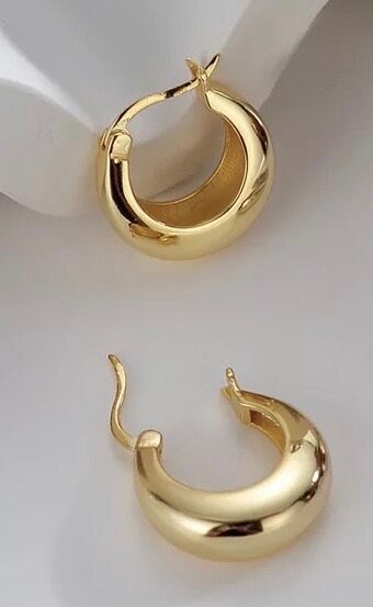 Gold Hoop Earrings| S925 Hoop Earrings | Gold Plated Hoops | Chunky Hoop Earrings | Large Gold Hoop Earrings | Chunky Gold Huggies | Gift He