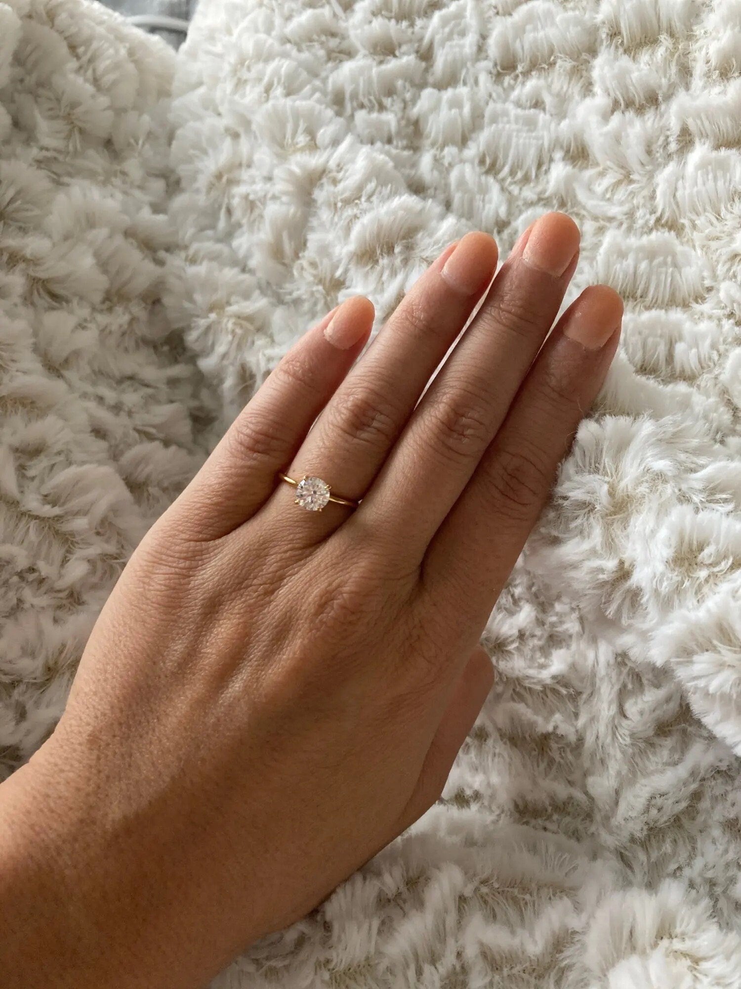2ct Classic Solitaire Engagement Ring, Moissanite Engagement Ring, Promise Ring, Bridal Ring, Sterling Silver | D, VVS1, S925, 10K, 14K | Gi