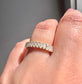 Oval Moissanite Wedding Band | Yellow Gold Unique Half Eternity Wedding Band | Vintage Stacking Ring | Matching Bridal Promise |Gift for Her