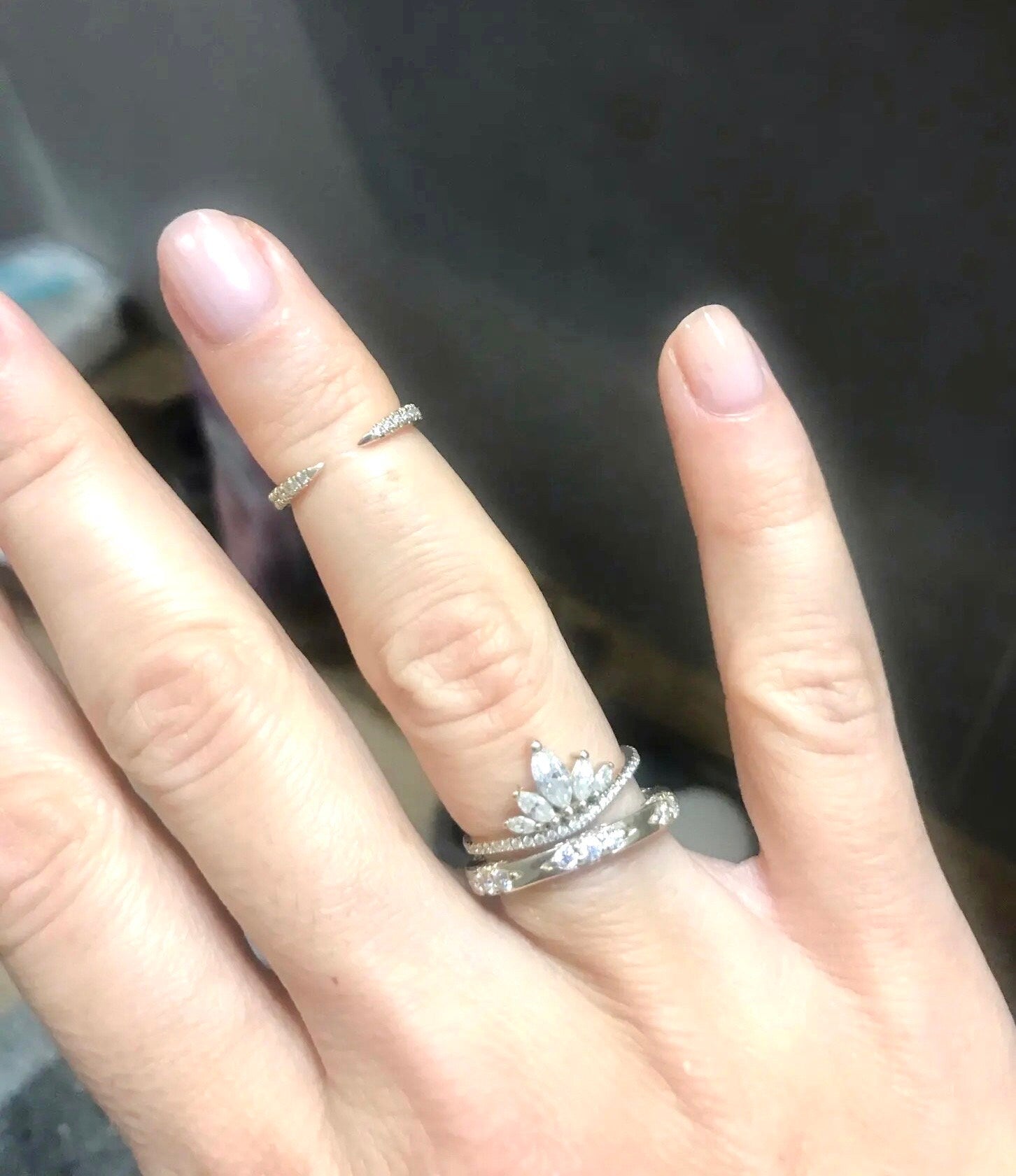 14K Solid Gold Open Spike Ring | 14K Real Gold Open Claw Ring | Dainty Stacking Rings | Real Gold Jewelry for Women | Gift for Her