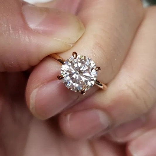 2ct Classic Solitaire Engagement Ring, 4 Prong Wedding Ring, Promise Ring, Bridal Ring, Sterling Silver | D, VVS1, S925, 10K, 14K | Gift