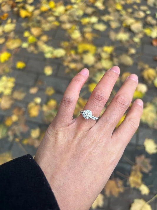 2ct Classic Pave Solitaire Engagement Ring, 4 Prong Wedding Ring, Promise Ring, BridalRing, Sterling Silver | D, VVS1, S925, 10K, 14K | Gift