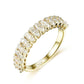 Oval Moissanite Wedding Band | Yellow Gold Unique Half Eternity Wedding Band | Vintage Stacking Ring | Matching Bridal Promise |Gift for Her