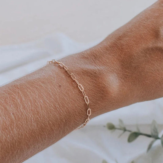 Gold Minimal PaperClip Chain Bracelet | Everyday Jewelry |Delicate Gold Bracelet |Matching Bracelet Necklace |Gift for her | Bridesmaid Gift