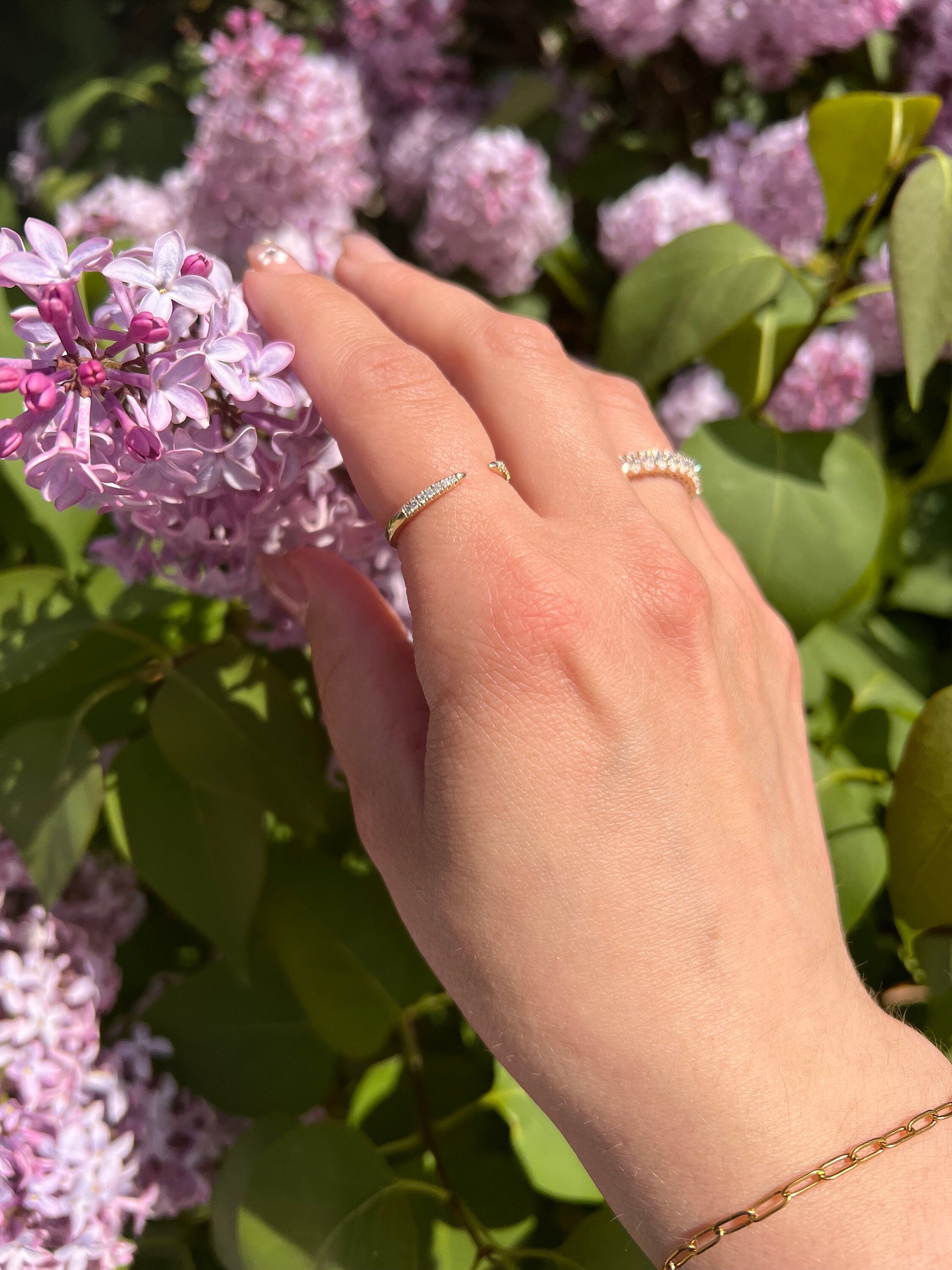 14K Solid Gold Open Spike Ring | 14K Real Gold Open Claw Ring | Dainty Stacking Rings | Real Gold Jewelry for Women | Gift for Her