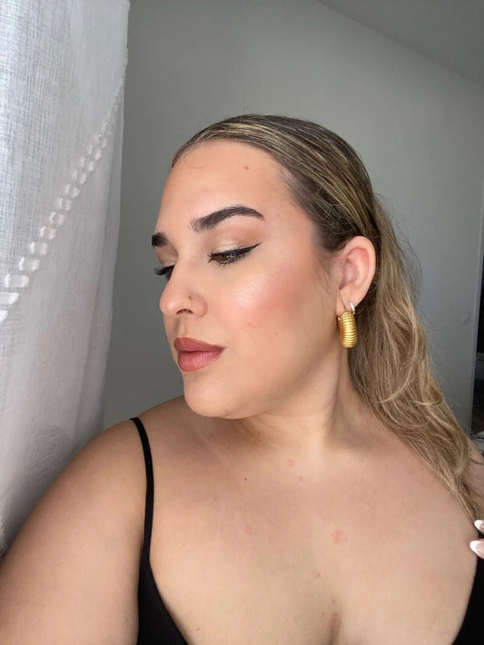 18K Gold Chunky Hoop Earrings| Large Hoop Earrings | Fan Gold Plated Hoops | Snail Hoop Earrings | Large Gold Hoops | Statment Earrings