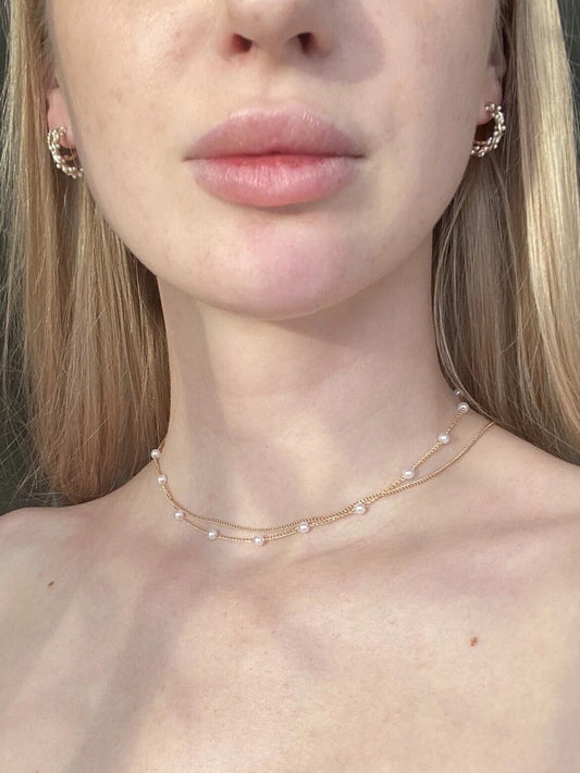 Gold Pearl Hoop Earrings |Gold Plated Hoops |Pearl Earrings |Small Hoop Earrings |Delicate Gold Hoop Earrings |Pearl Gold Huggies | Gift Her