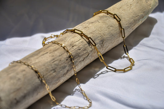 Gold Minimal PaperClip Chain Necklace Choker |Gold Paperclip ChokerWater and Tarnish Resistant Chain |Gift for her |Unisex layering Necklace