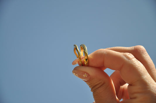 18K Gold Ring Non-tarnish Gold Ring | 18k Gold Filled Wave Rings | Irregular Shape Stacking Rings | Stainless Steel Gold
